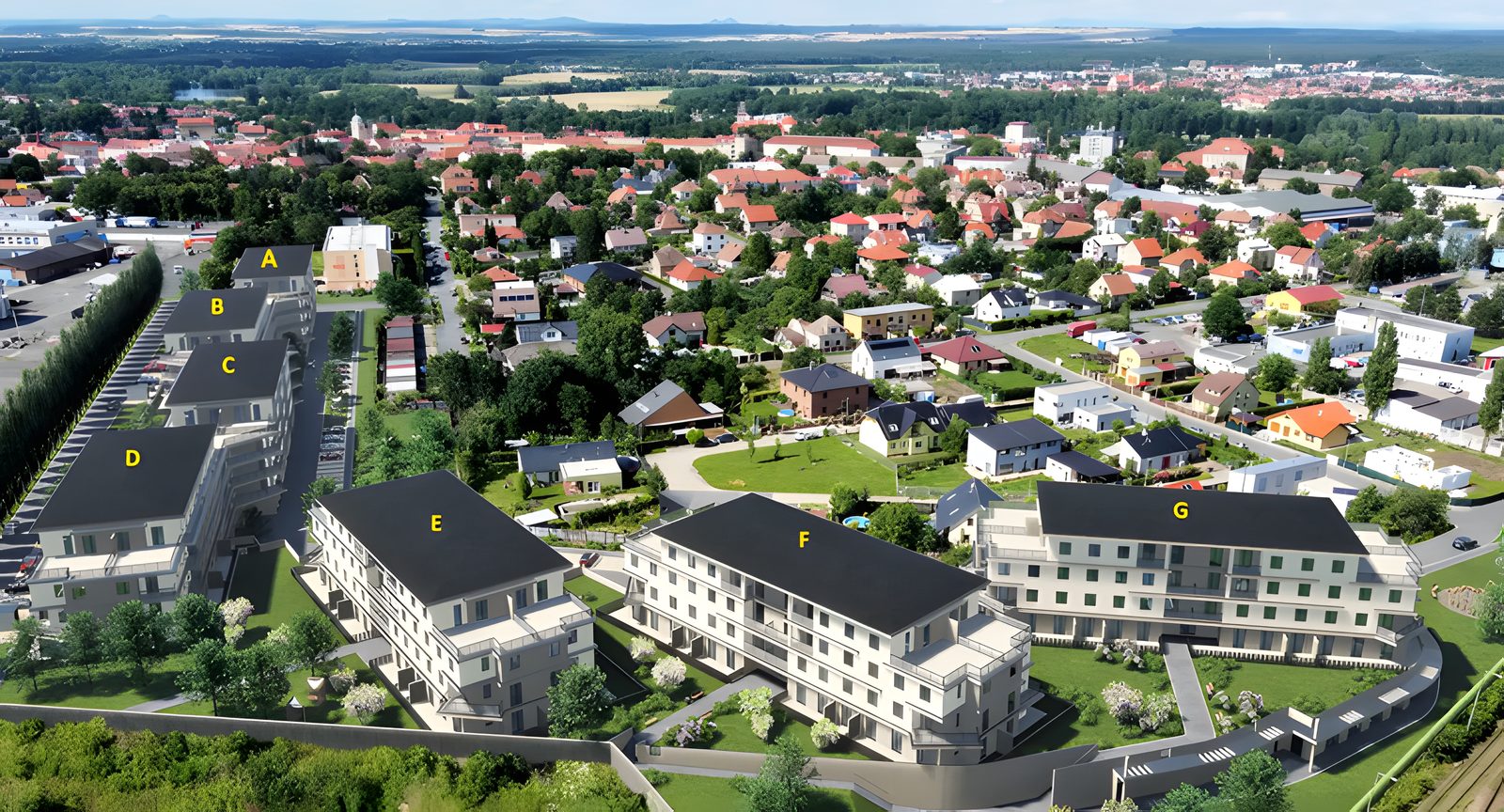 Vizualizácia rezidenčného projektu Bydlení Brandýs