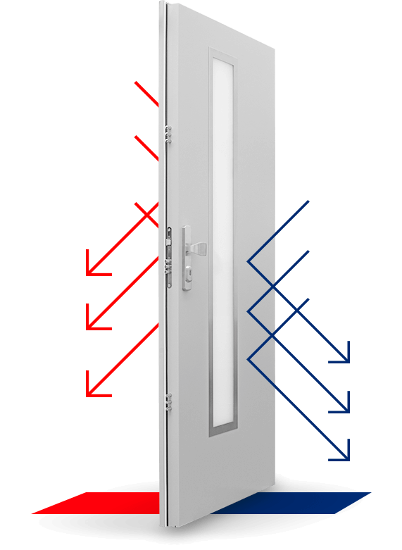 Exteriérové bezpečnostné protipožiarne dvere FORNOX s prerušeným tepelným mostom, modelový rad RD200